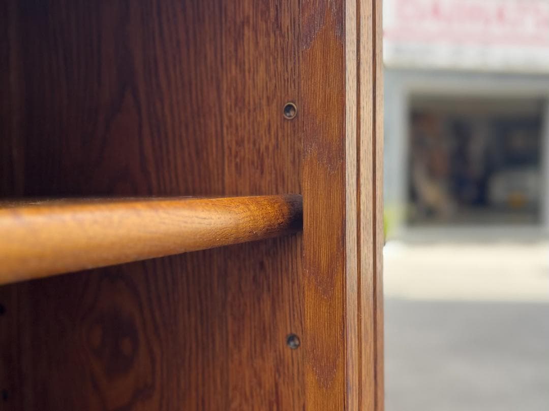 美品☆北海道／EZO・蝦夷民芸家具／チェスト・キャビネット・本棚／オーク材無垢