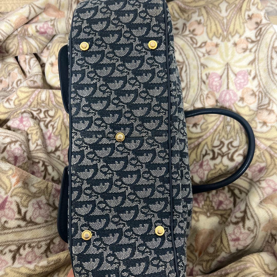 クリスチャンディオール ダブルサドル ハンドバッグ トロッター ネイビー