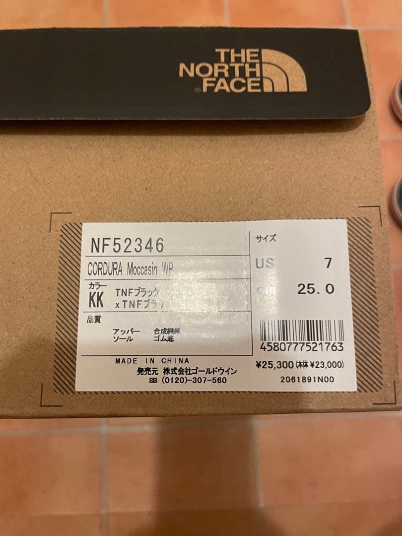 ノースフェイス　コーデュラ モカシン ウォータープルーフ　US7 25cm