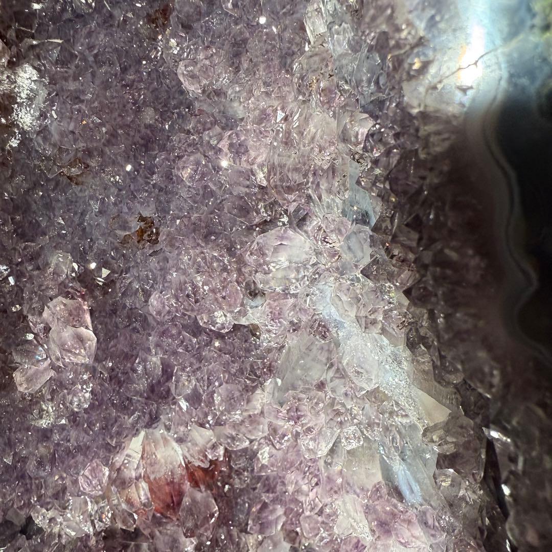 ブラジル産❣️天然石水晶共生アメジストのドーム　置物　台座付きNO.011811