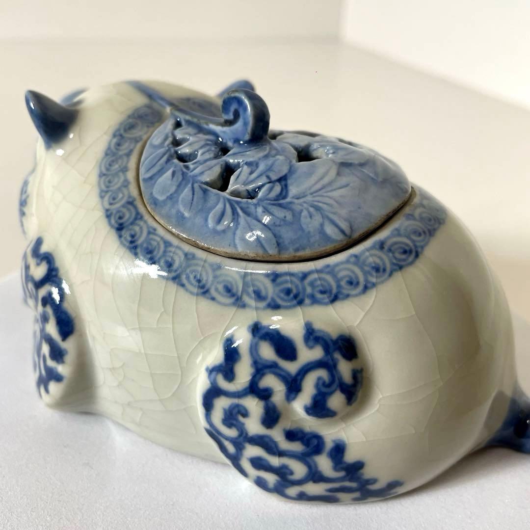 #XG446 古染付・猪型香炉・古染付・伊万里・香炉・骨董・中国古玩