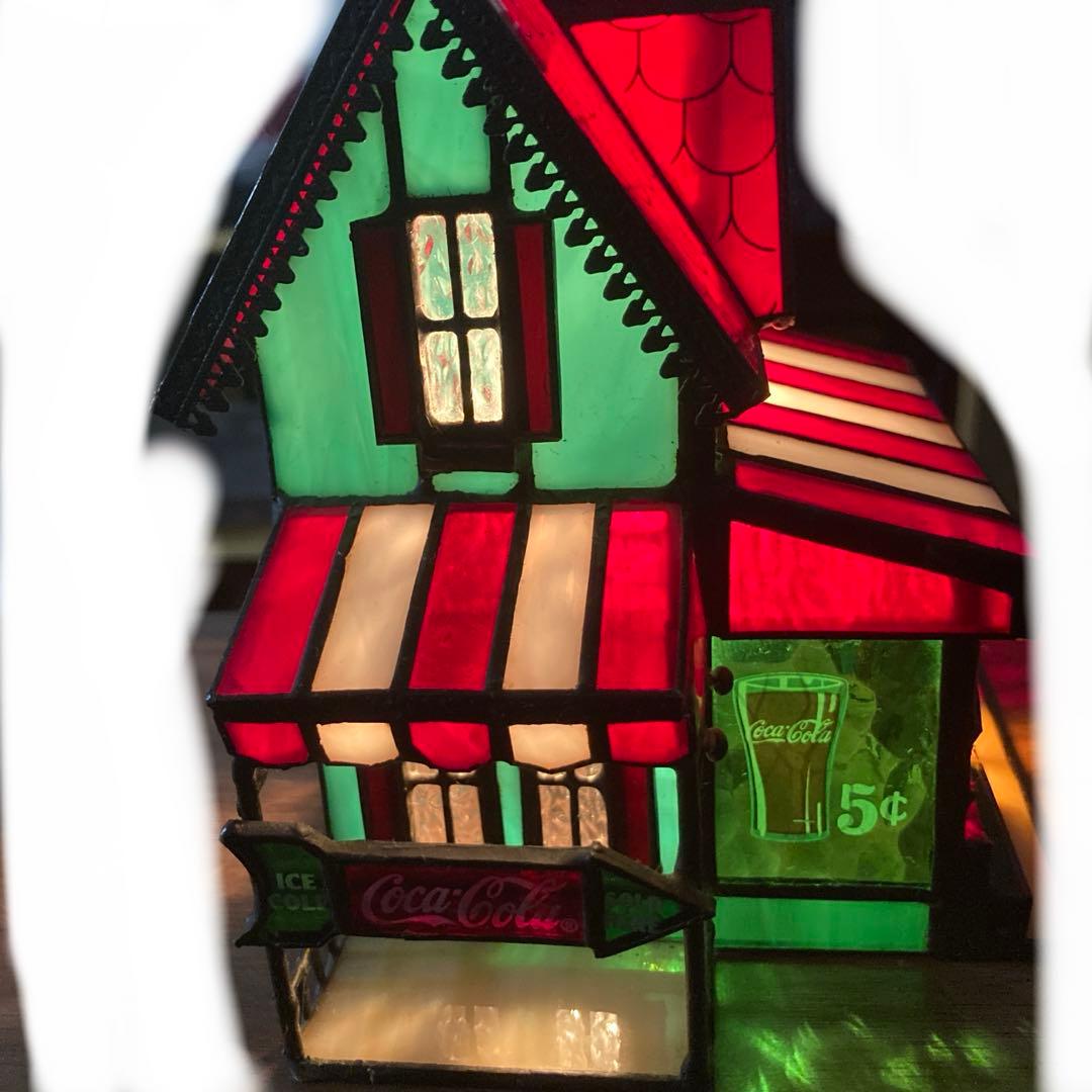 コカコーラ ステンドグラス ランプ アメリカン雑貨　ビンテージ雑貨　ガラス雑貨