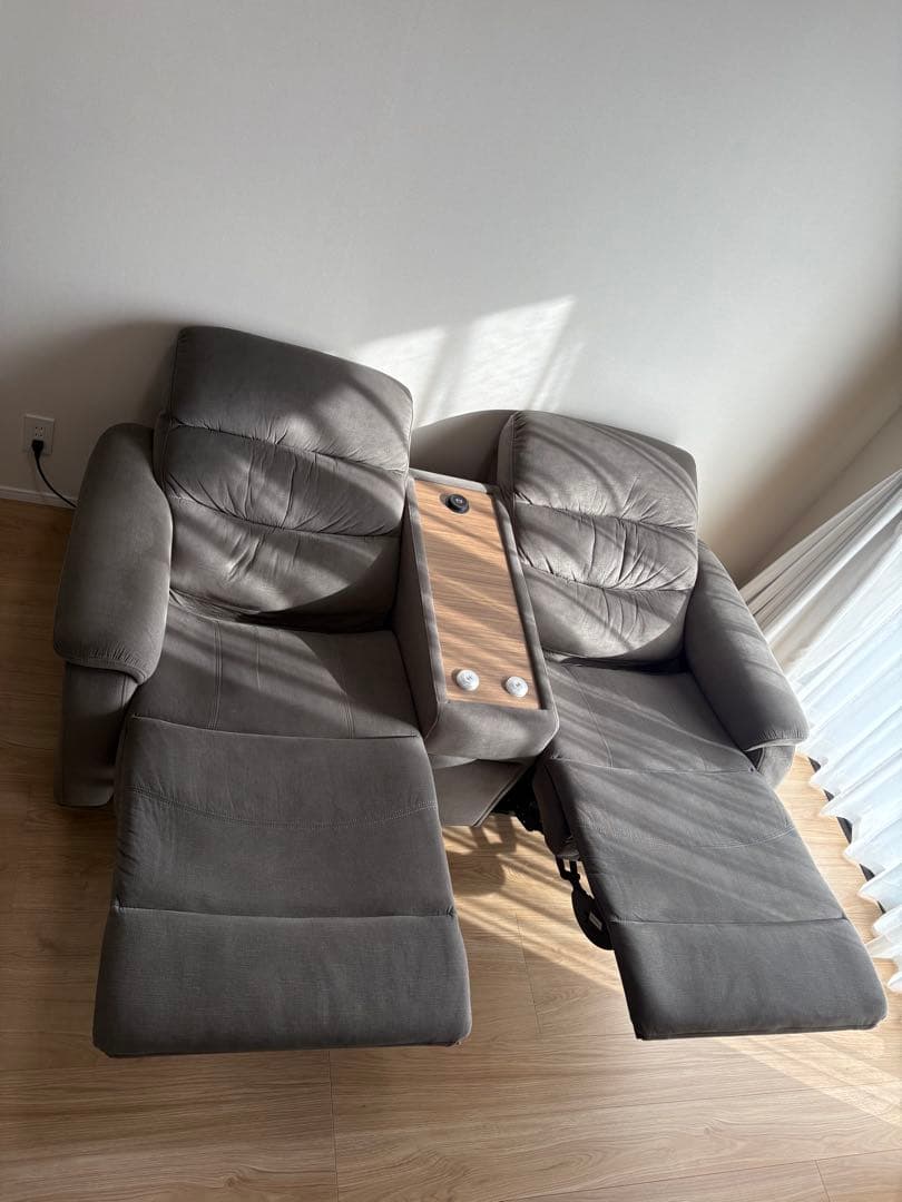 ニトリ Nビリーバ 電動リクライニングソファ 2人掛け 布張り グレー ふかふか