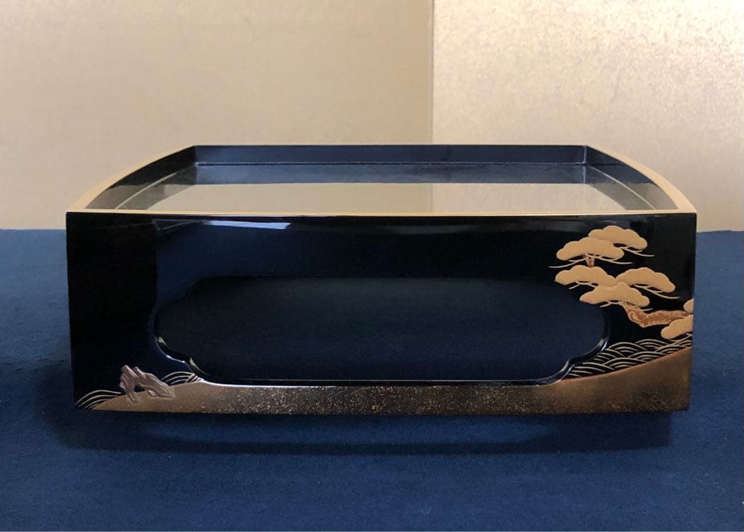 《R》輪島塗 四段重 替蓋 重台付 五島屋謹製 共布 共箱 251118え3