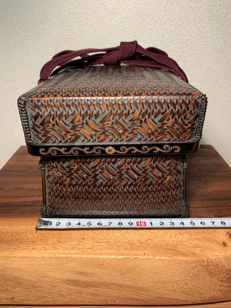 竹器師 竹山作 御所籠 茶篭 茶箱 茶道具 裏千家 野点