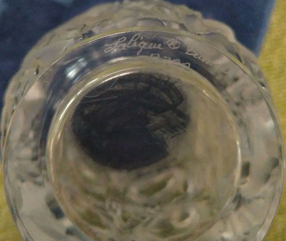 Lalique バガテル　葉と鳥の彫刻 花瓶