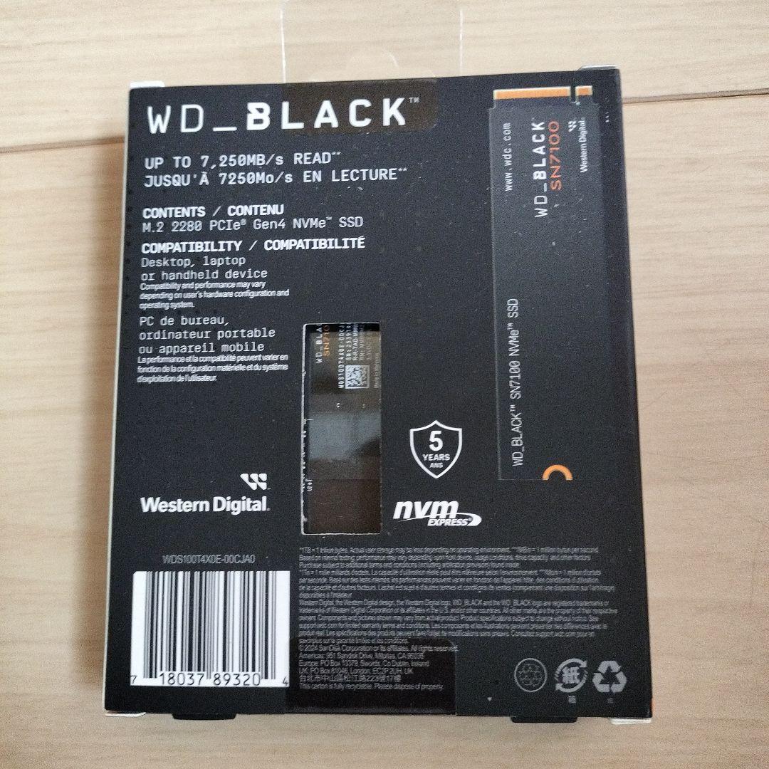 新品 未開封WD_Black SN7100 WDS100T4X0E 未開封1個