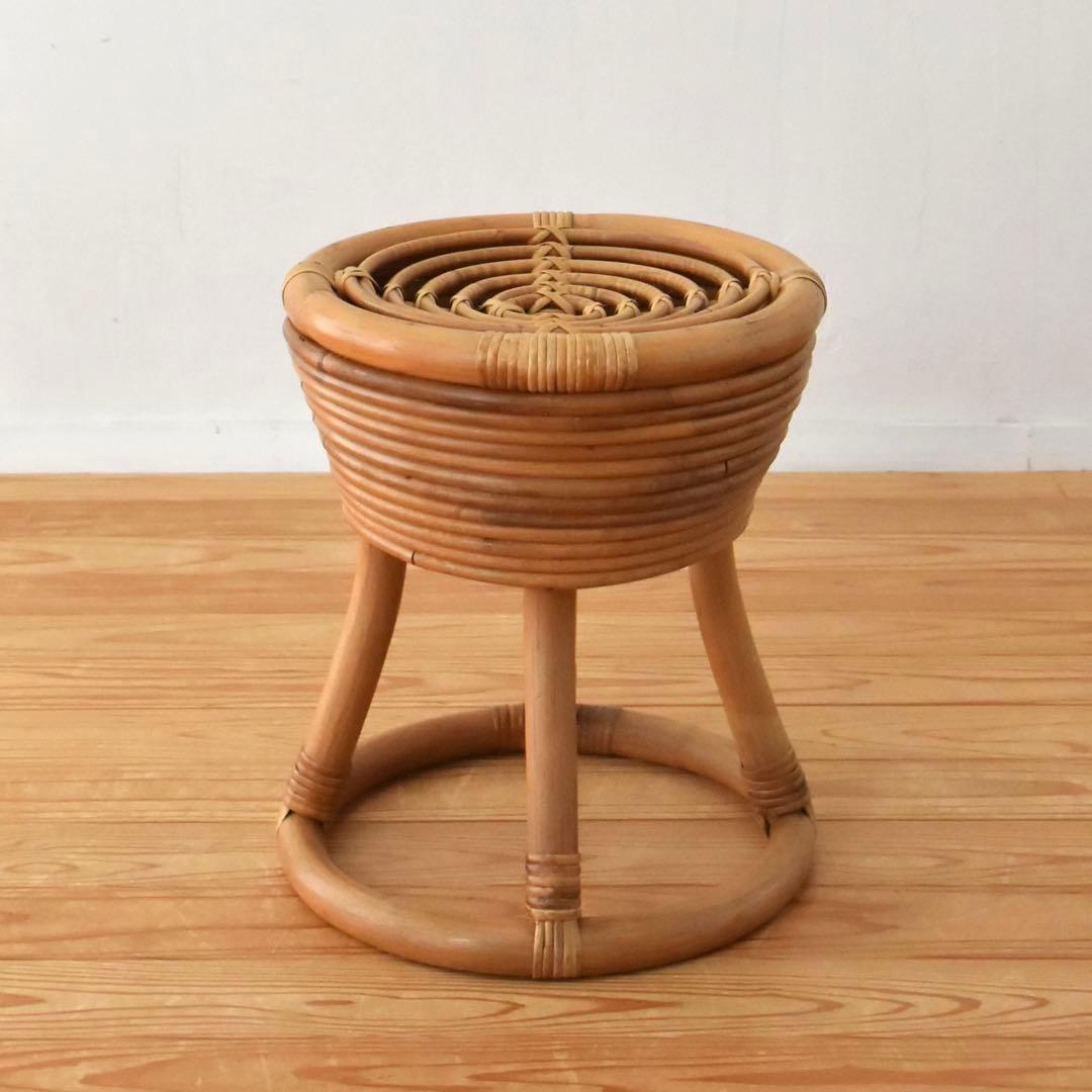 山川ラタン　スツール　ヤマカワラタン　籐