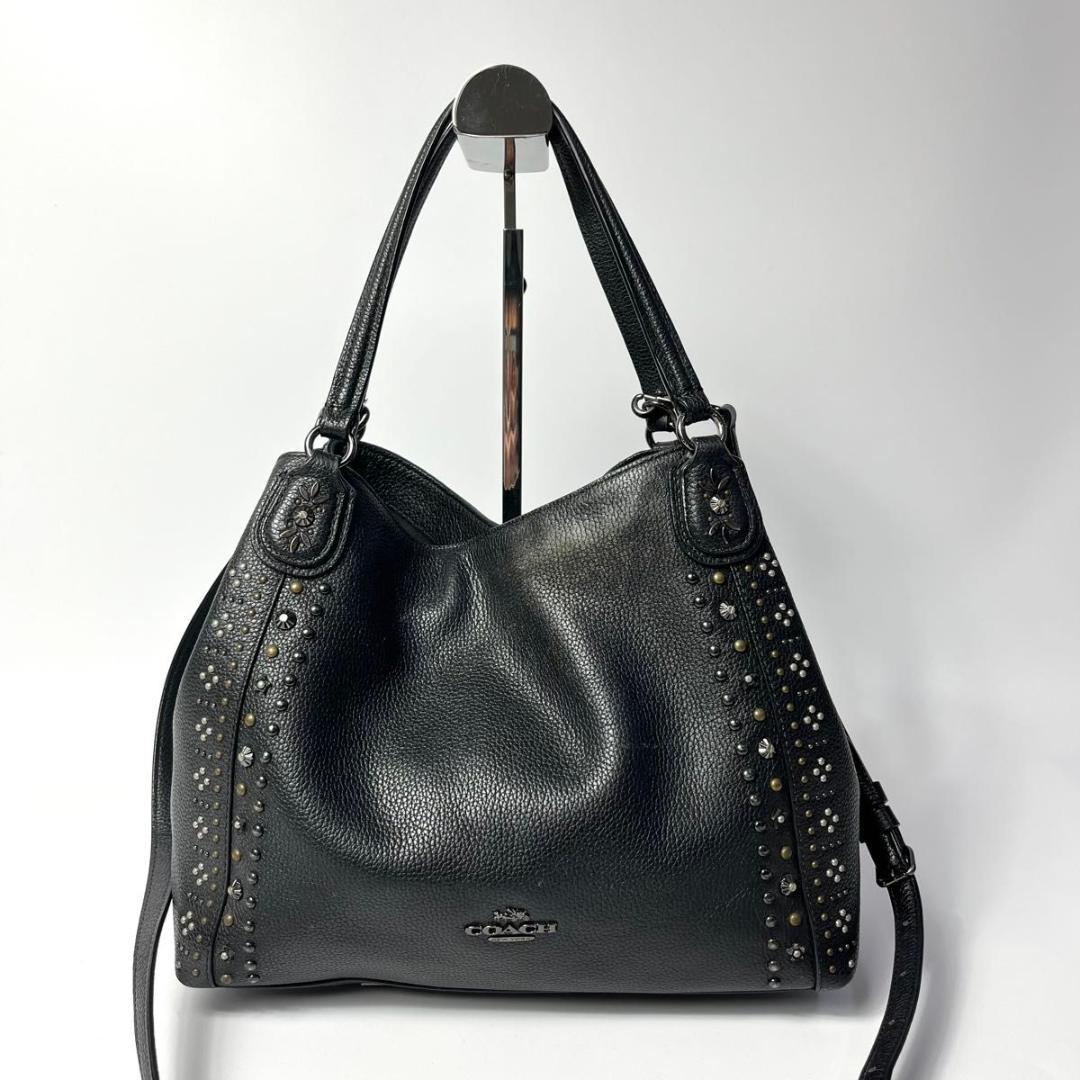 美品　コーチ　イーディー　2way ショルダーバッグ　トートバッグ　斜め掛け　黒