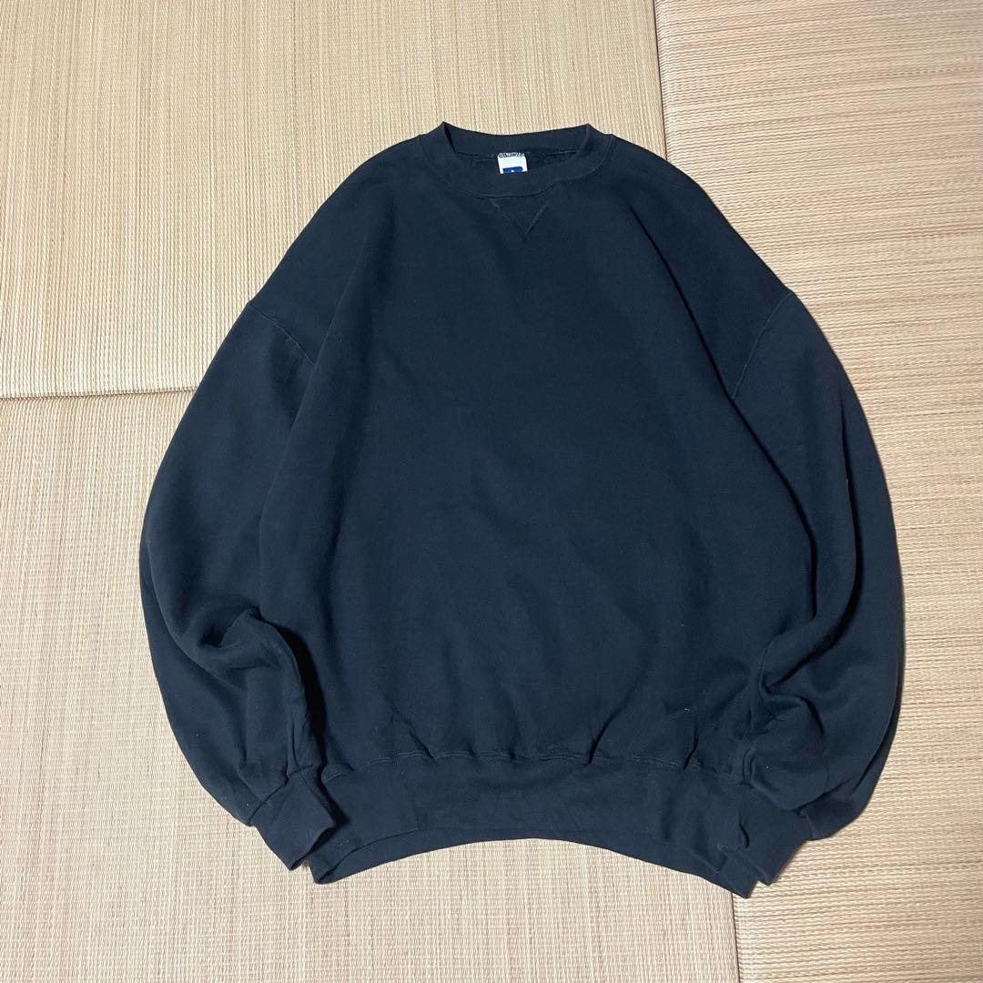 90s メキシコ製 ラッセルアスレチック ブラック 無地 スウェット 肉厚 L