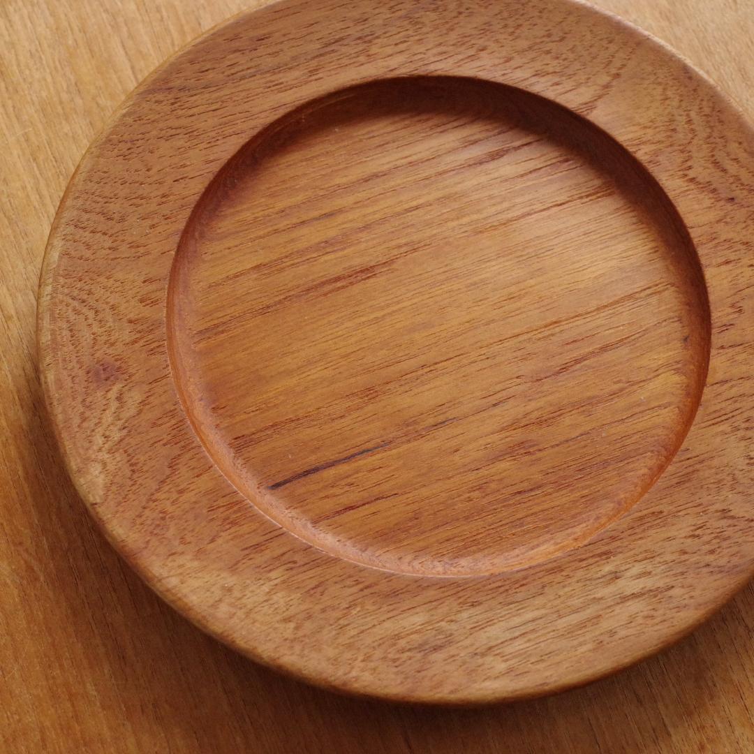 22cm デンマーク製 チーク teak 無垢材 プレート 皿 トレイ 小物入れ