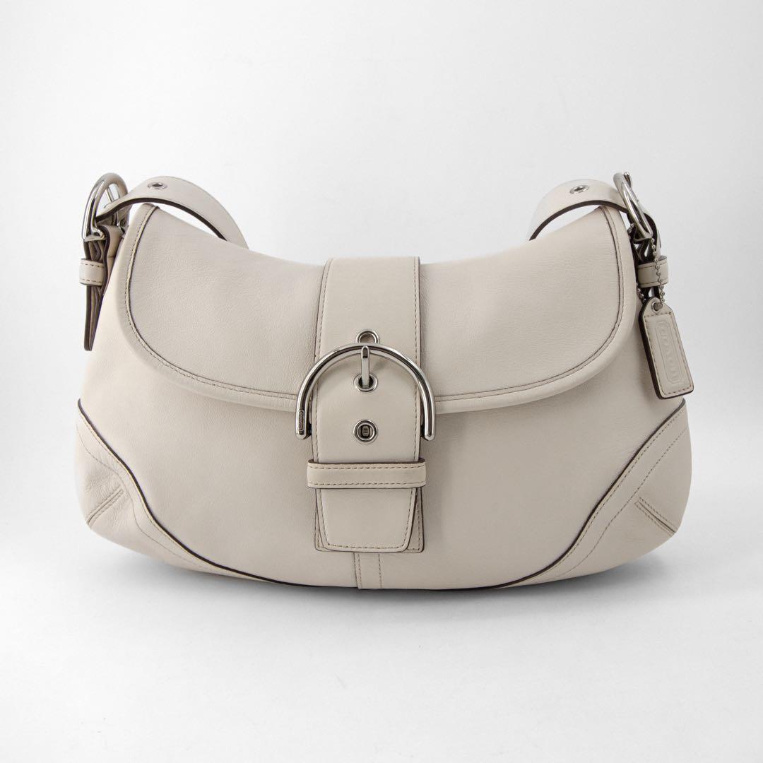 A105【美品】COACH／コーチ　ソーホー　ワンショルダーバッグ　レザー　白