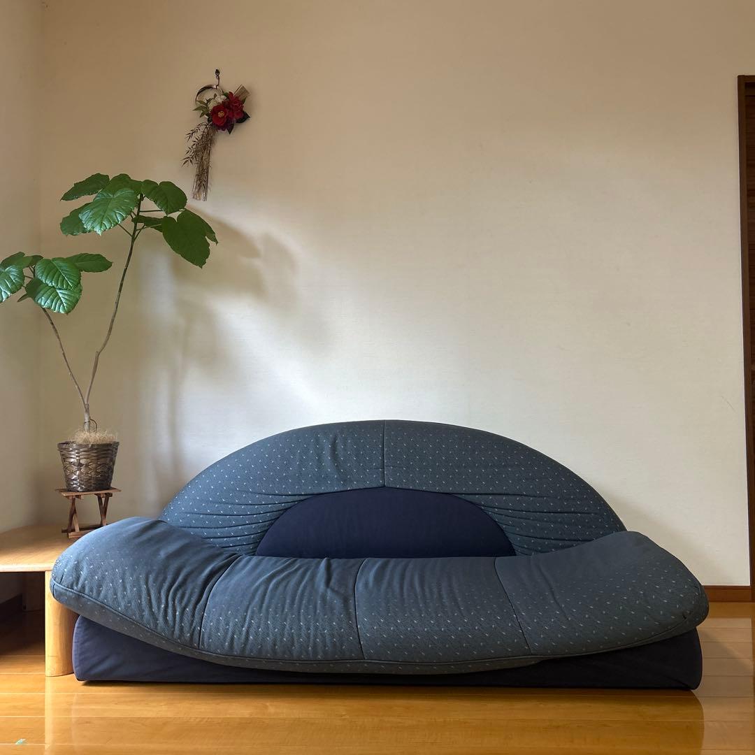 三人掛け　ソファ　ネイビー　京タンス