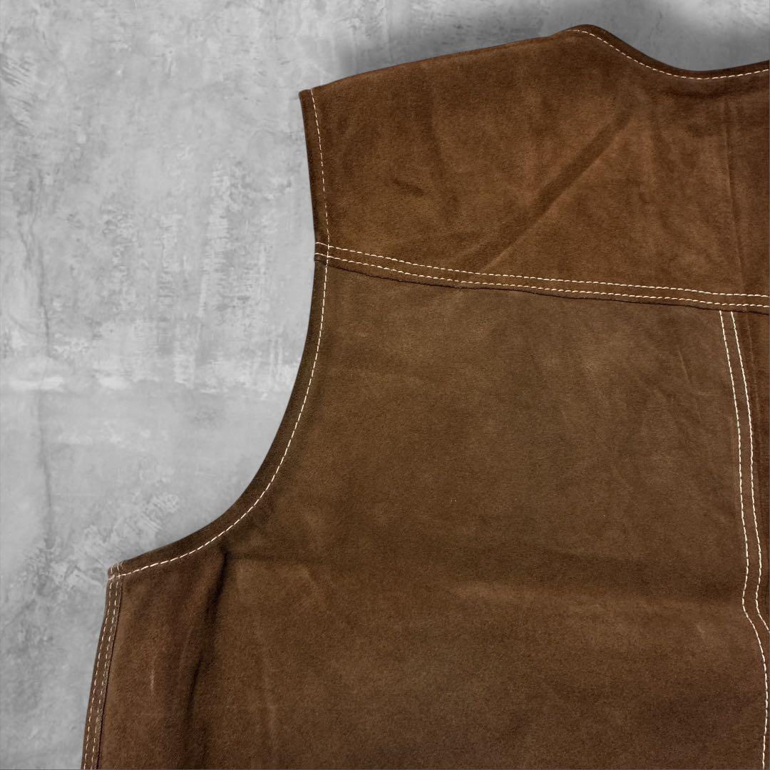 Sears The Leather Shop スエードベスト ブラウン2XLボア