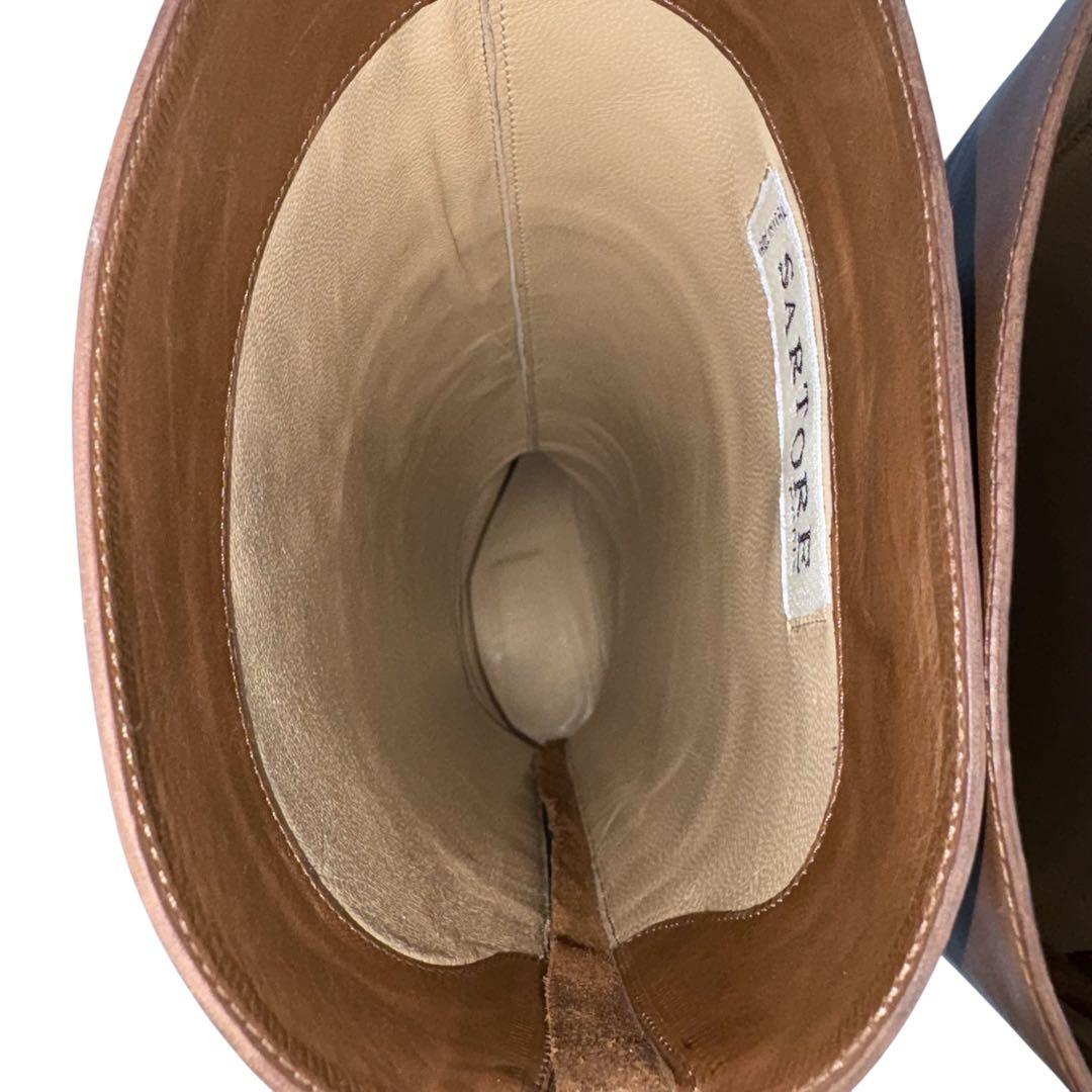 【使用感少】SARTORE サルトル　24cm 37 ロングブーツ　ブラウン
