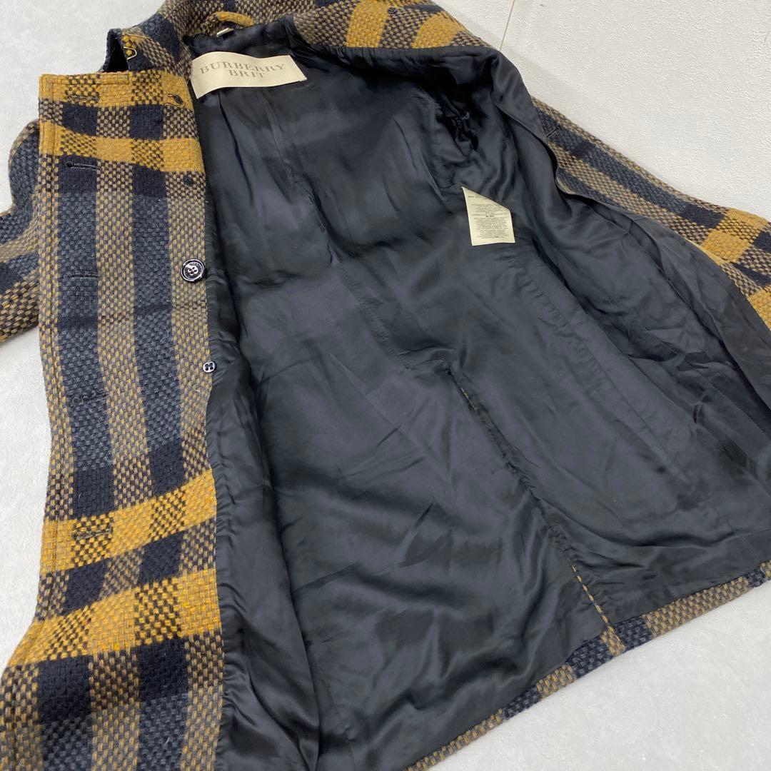 K59＊ BURBERRY BRIT チェック柄 ウールコート サイズITA38