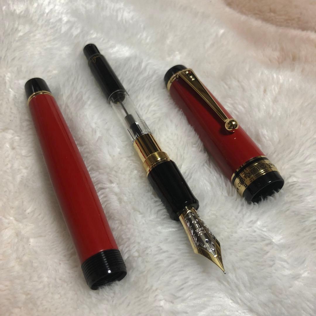 ☆新品未使用 パイロット 万年筆 カスタム845 朱 字幅 細字 F☆