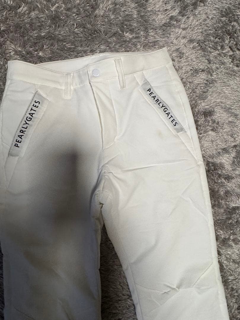 PEARLY GATES ホワイト スリムフィットパンツ