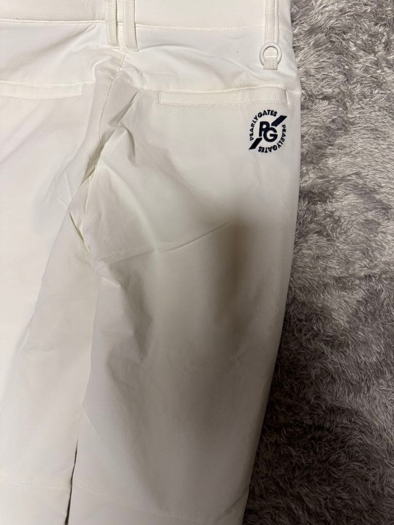 PEARLY GATES ホワイト スリムフィットパンツ