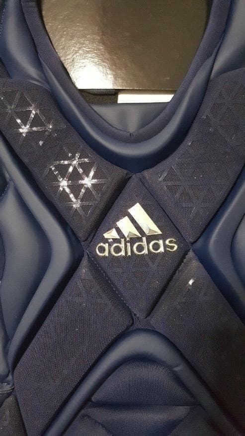 新品☆アメリカ国内限定☆UAマスク＋adidasプロテクター・レガース★紺