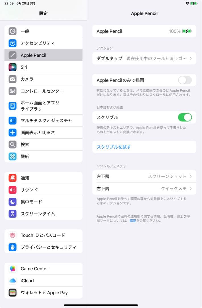 iPad mini （第6世代）+ Apple Pencil （第2世代）