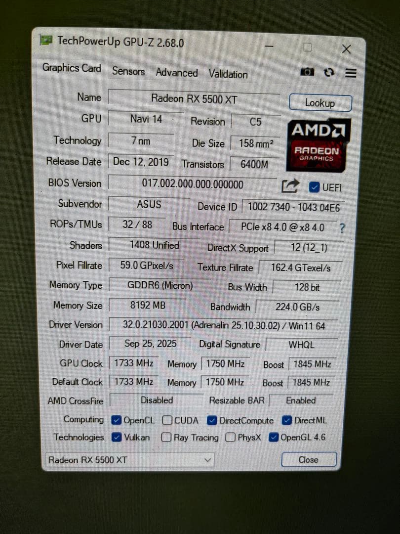 た*ん様 ASRock Radeon RX 5500 XT OC版