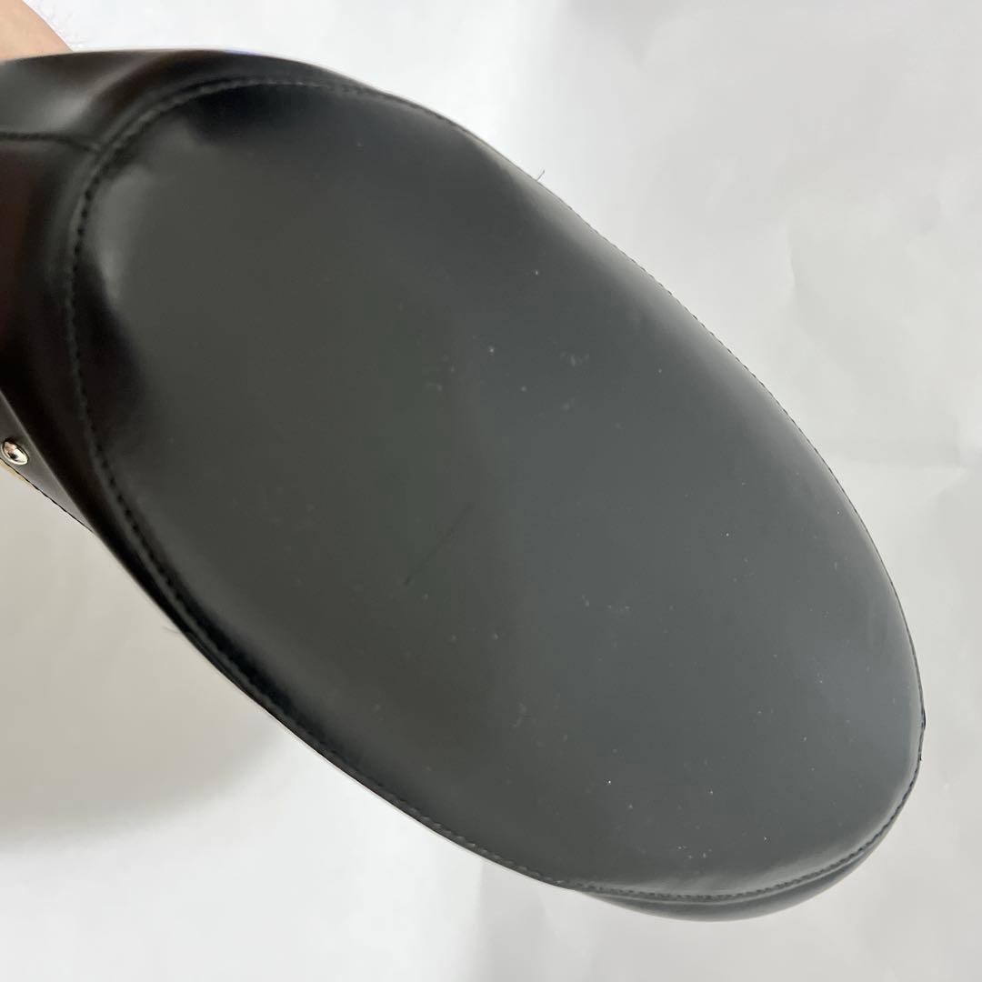 【美品】FURLA かごバッグ ベージュ×ブラック 黒 スタッズ トート 本革