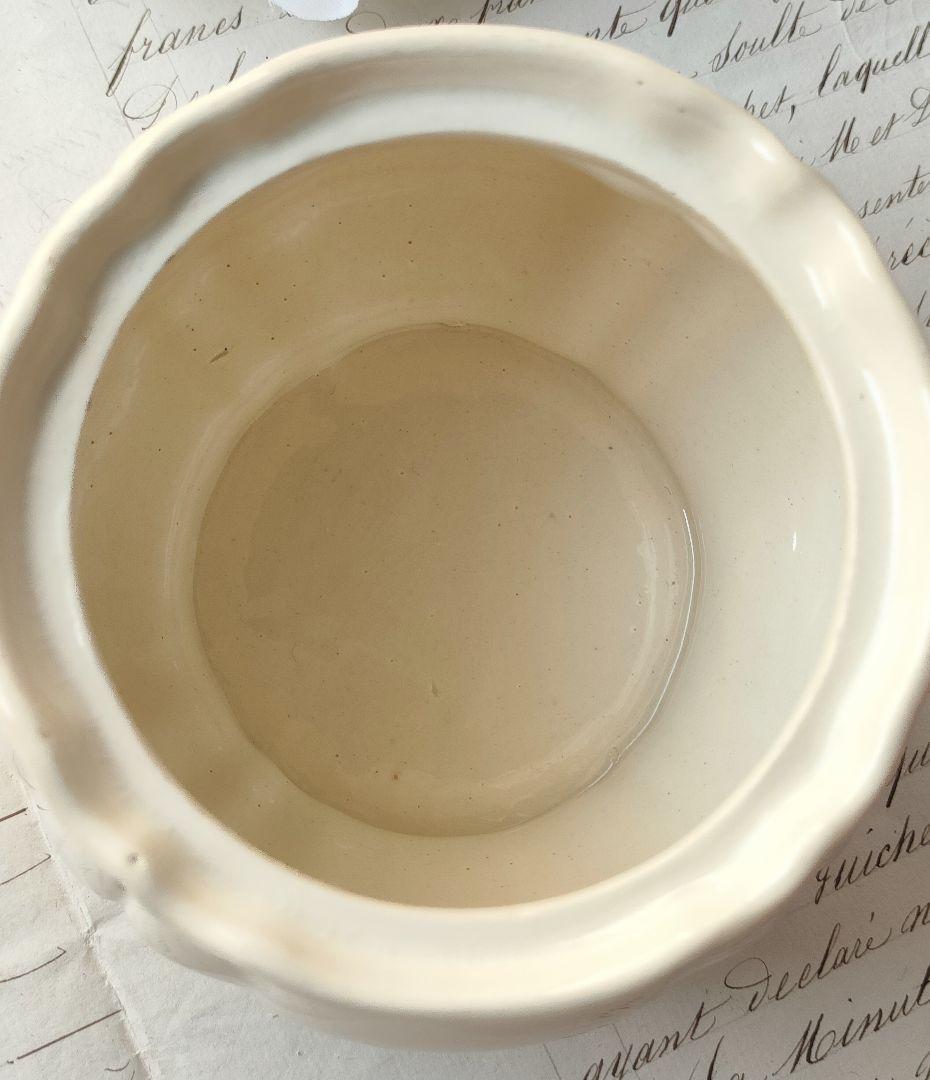 美品　サルグミンヌ　花リム　ポット&シュガーポット　フランスアンティーク