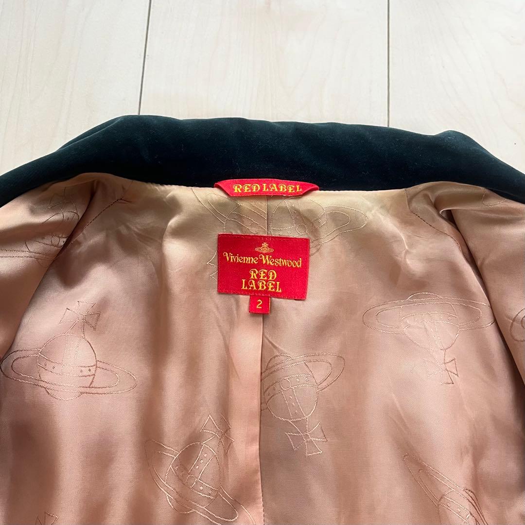 ヴィヴィアンウエストウッドレッドレーベル ハリスツイード ベロア切替 コート