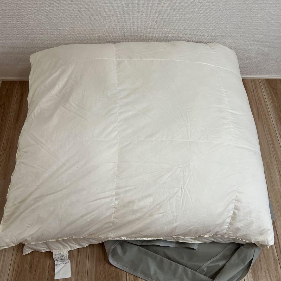 【中古】無印良品　フランス産ダック羽毛掛け布団・ダブルサイズ