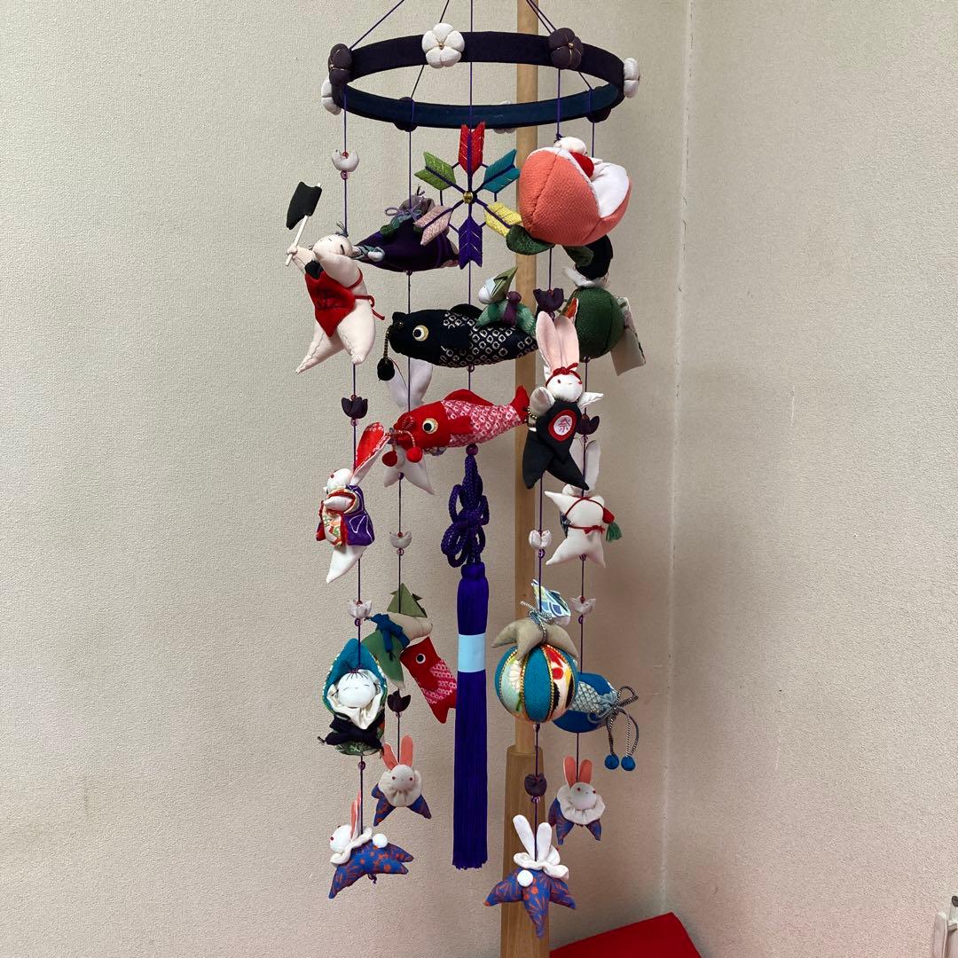 528 ごろちゃん　男の子とうさぎの吊るし飾り　吊るし雛