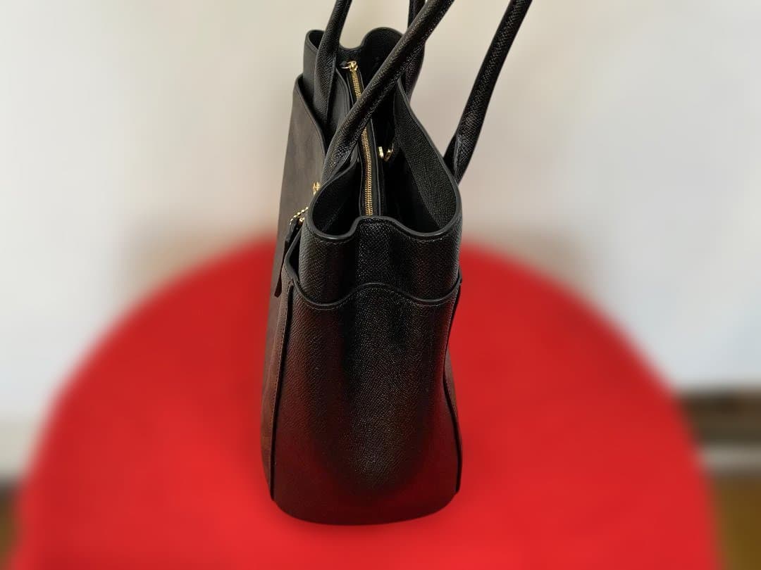 美品　COACH レザートートバッグ ブラウン/ブラック　1