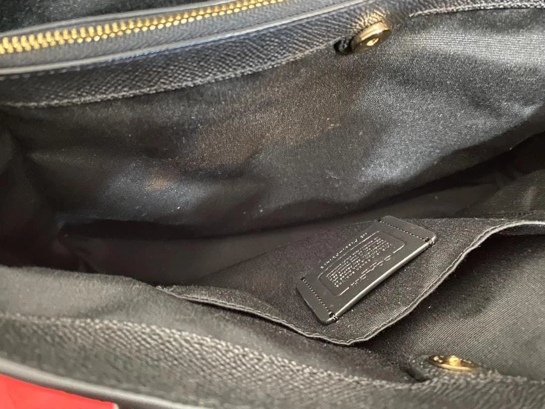 美品　COACH レザートートバッグ ブラウン/ブラック　1