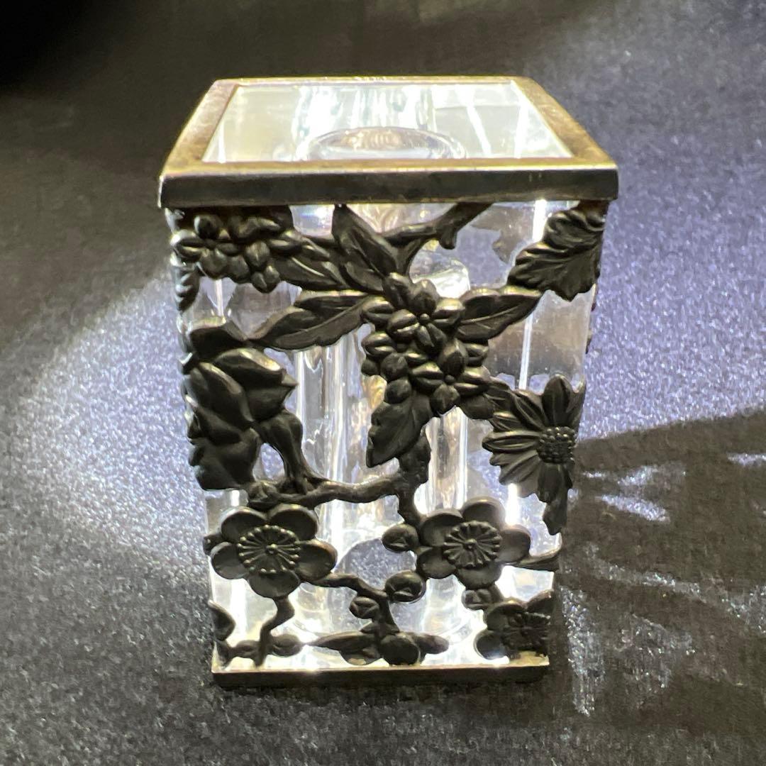 銀製刻印　透彫小花入　180g高さ6㎝　東Y7-1218☆2F