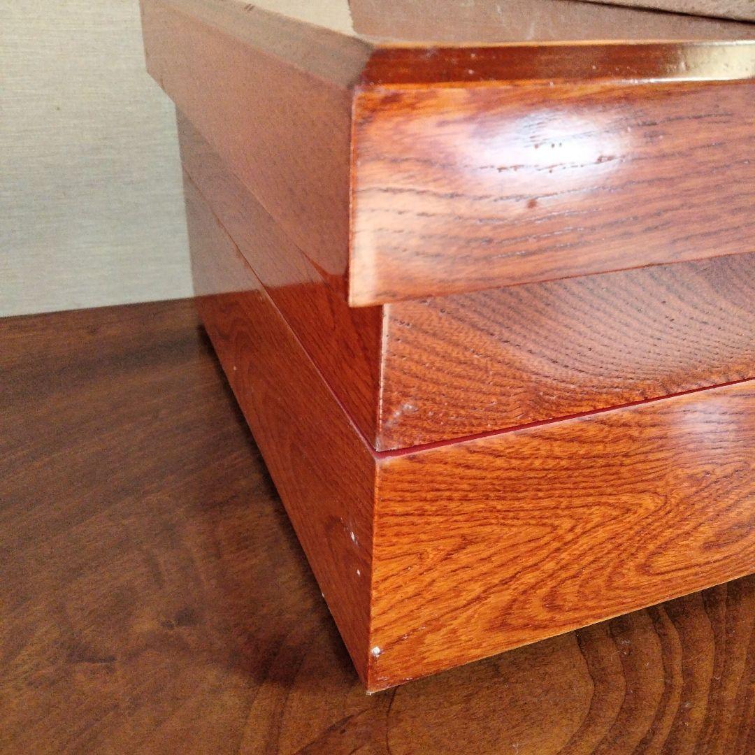 会津塗　木製光沢仕上げ重箱 﨔木地