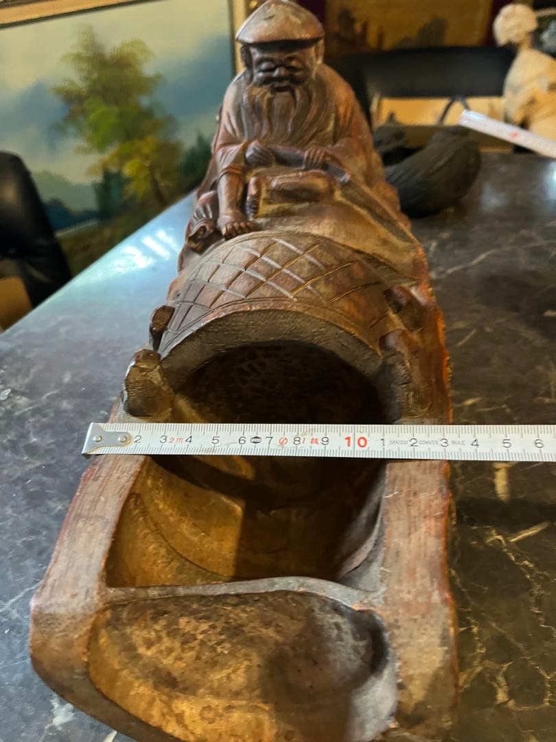 寿老人、竹彫刻寿老人、竹一刀彫り、竹細工寿老人、江戸時代寿老人、木彫り寿老人