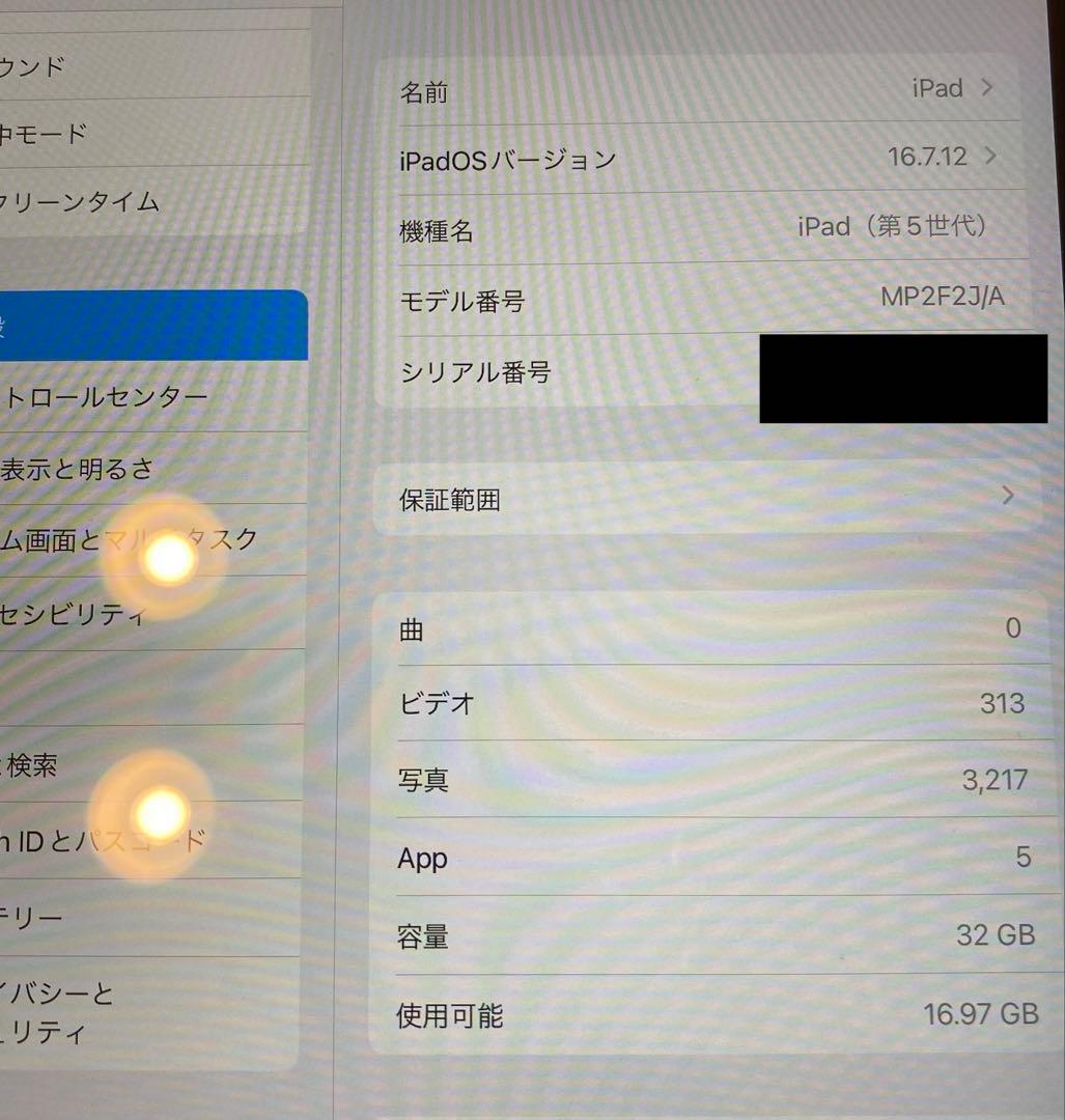 【美品】iPad 第5世代 カバー付き 32GB Wi-Fiモデル