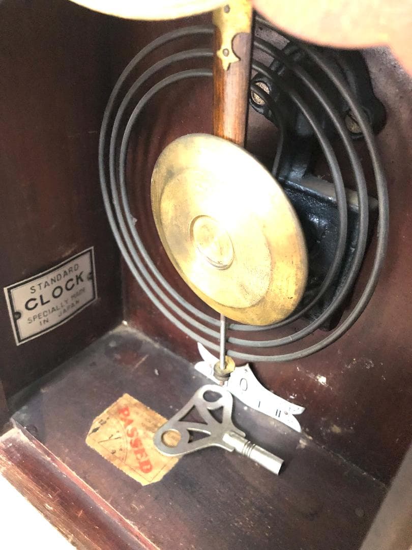 【完動品・昭和レトロ】横浜エムズイ商会 TRADE(Z)MARK 柱時計 掛時計