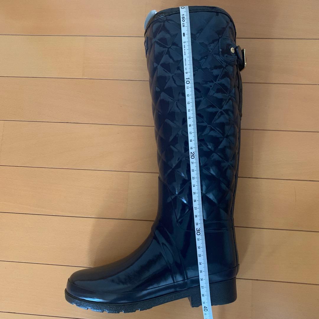 ハンター　レインブーツ　グロス　キルティング　トール　UK3 ネイビー