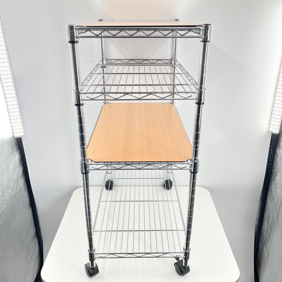 美品 Luminous ルミナス スチールラック メタルラック 4段 天板2枚付