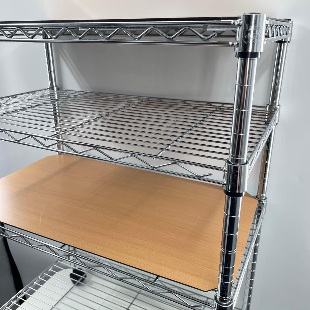 美品 Luminous ルミナス スチールラック メタルラック 4段 天板2枚付