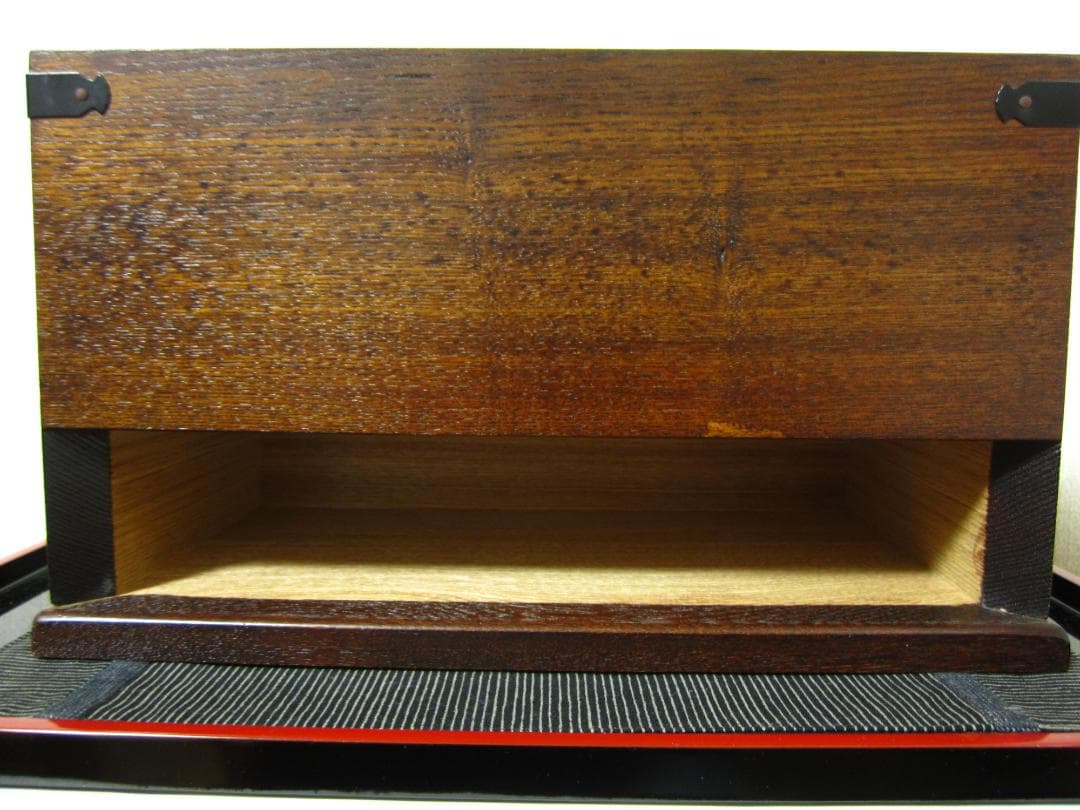 未使用◆上野村 銘木工芸◆天然木 漆塗◆小物入れ引出し ティッシュケース◆大