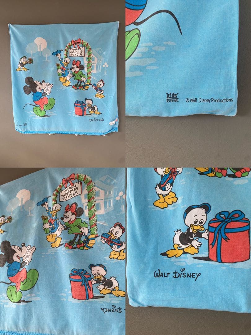 ビンテージ 70s ヨーロッパ ディズニー ミッキーマウス クッション カバー空