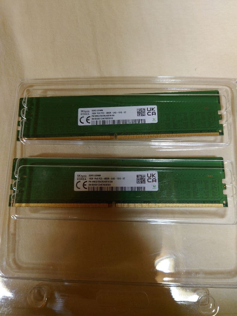 Hynix 16GB2枚 DDR5 メモリー 4800