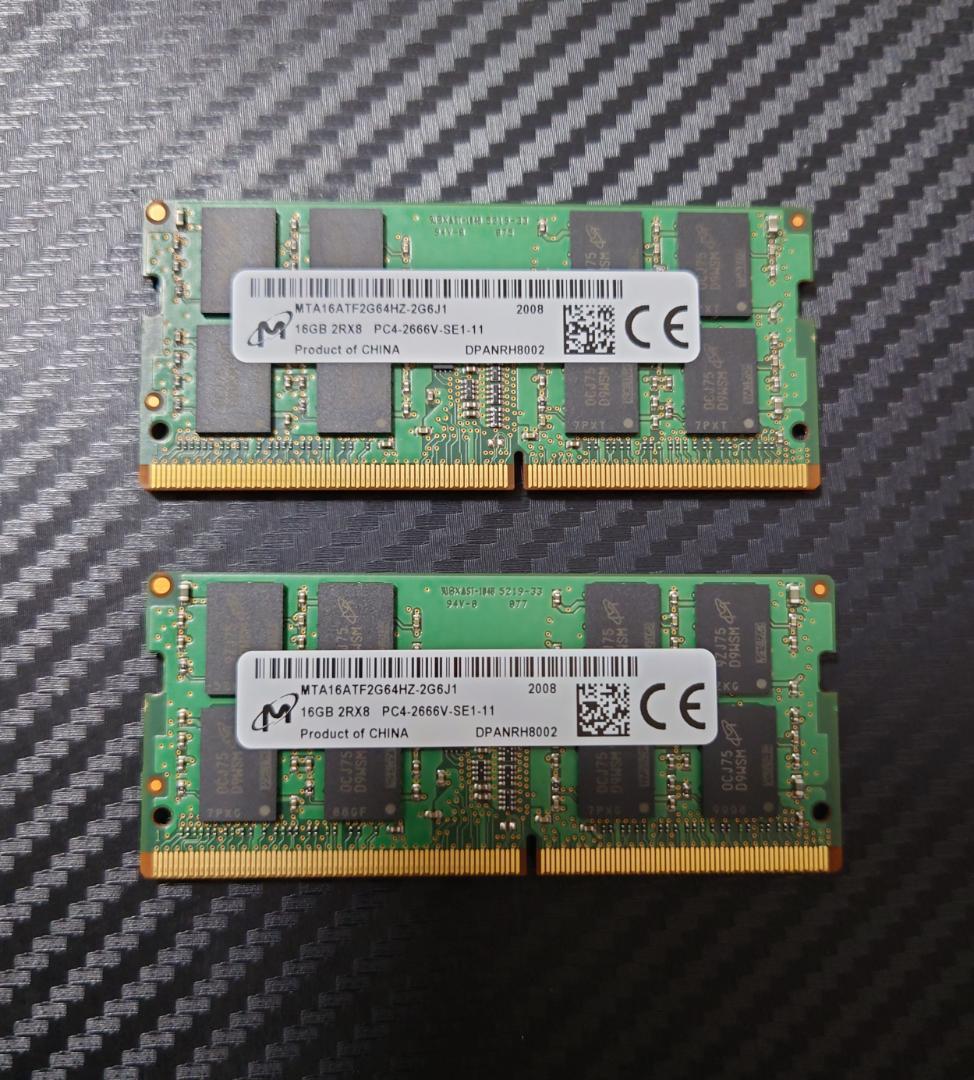 Crucial 32GB DDR4 メモリー 2666MHz 16GB×2枚