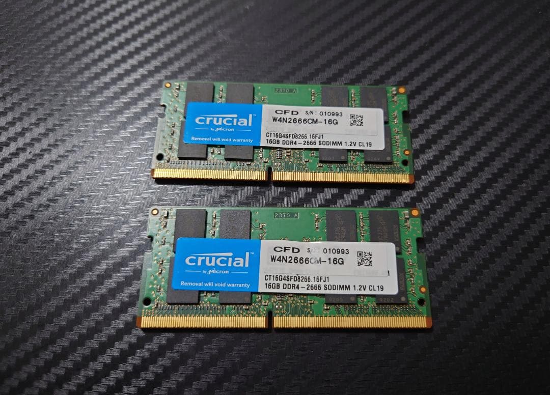 Crucial 32GB DDR4 メモリー 2666MHz 16GB×2枚