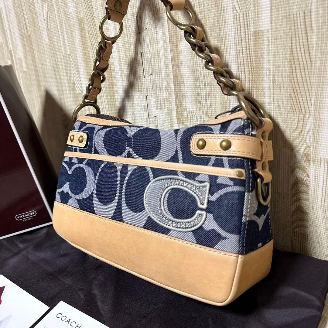 【超美品】COACHコーチ デニムバッグ　ハンドバッグ ヴィンテージ◇希少品◇