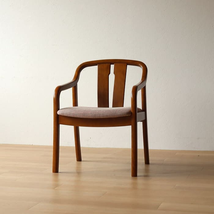 オールド カリモク アームチェア レトロ 肘付イス ④