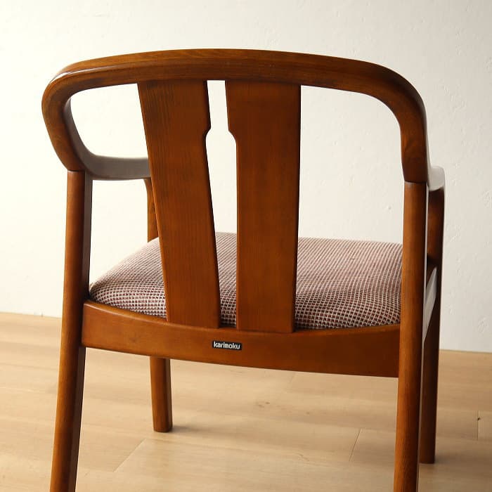 オールド カリモク アームチェア レトロ 肘付イス ④