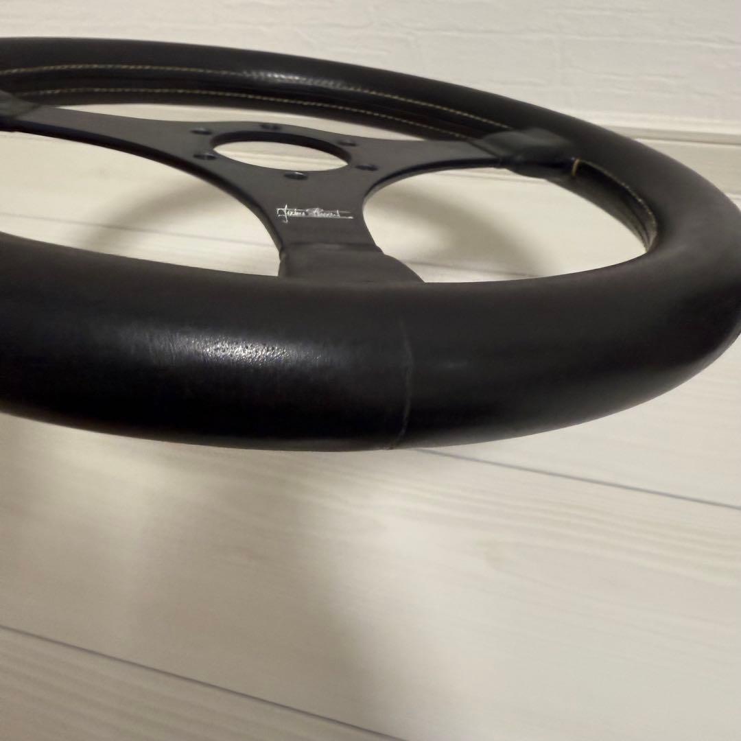 良品 MOMO JACKIE STEWART レザー巻 ステアリング 35cm